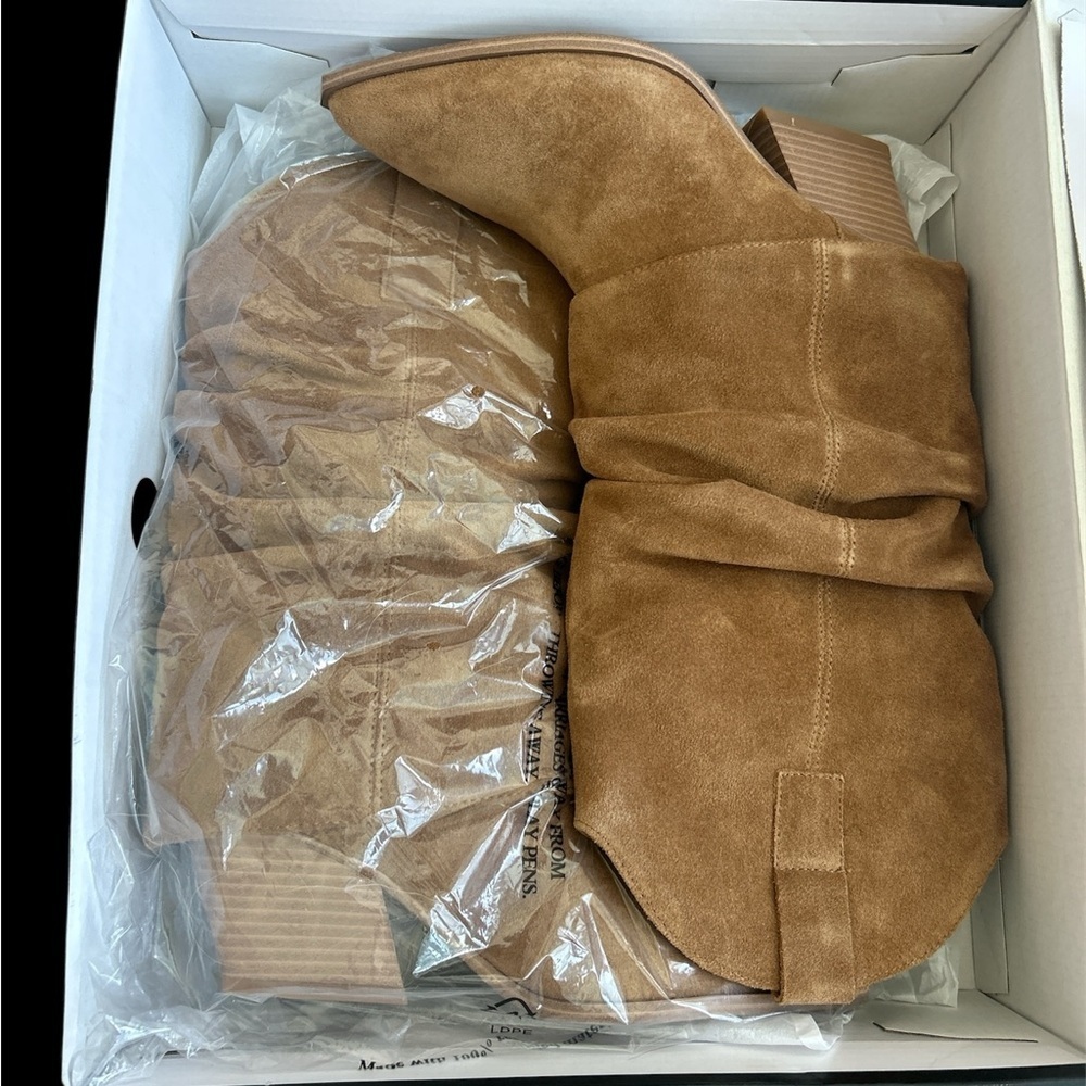 NWT - Nine West Brown Suede Heeled Boots - Picture 6 of 7
